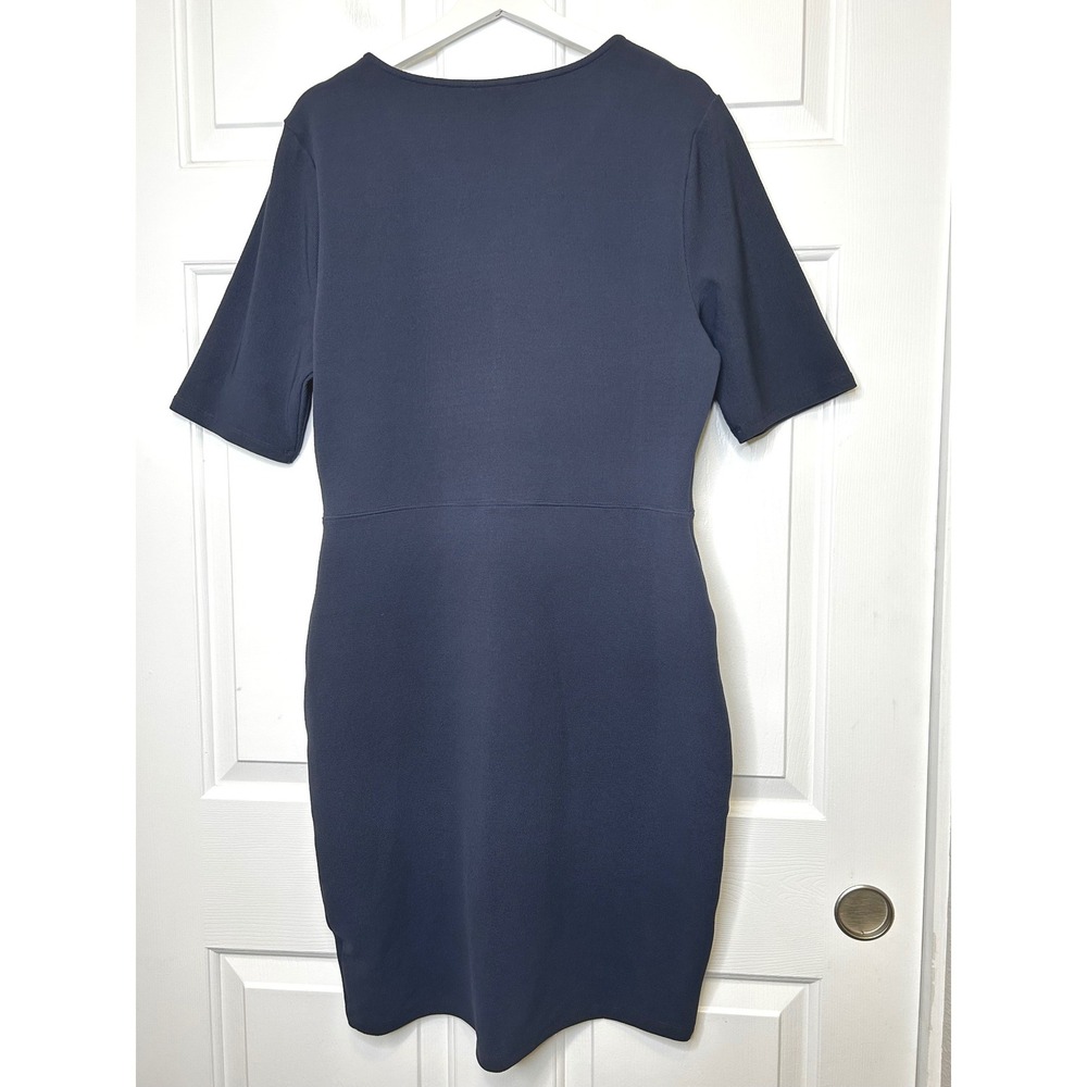 Simply Styled Sheath NWT Dress XL Navy Ribbed Tulip Hem - Picture 3 of 5